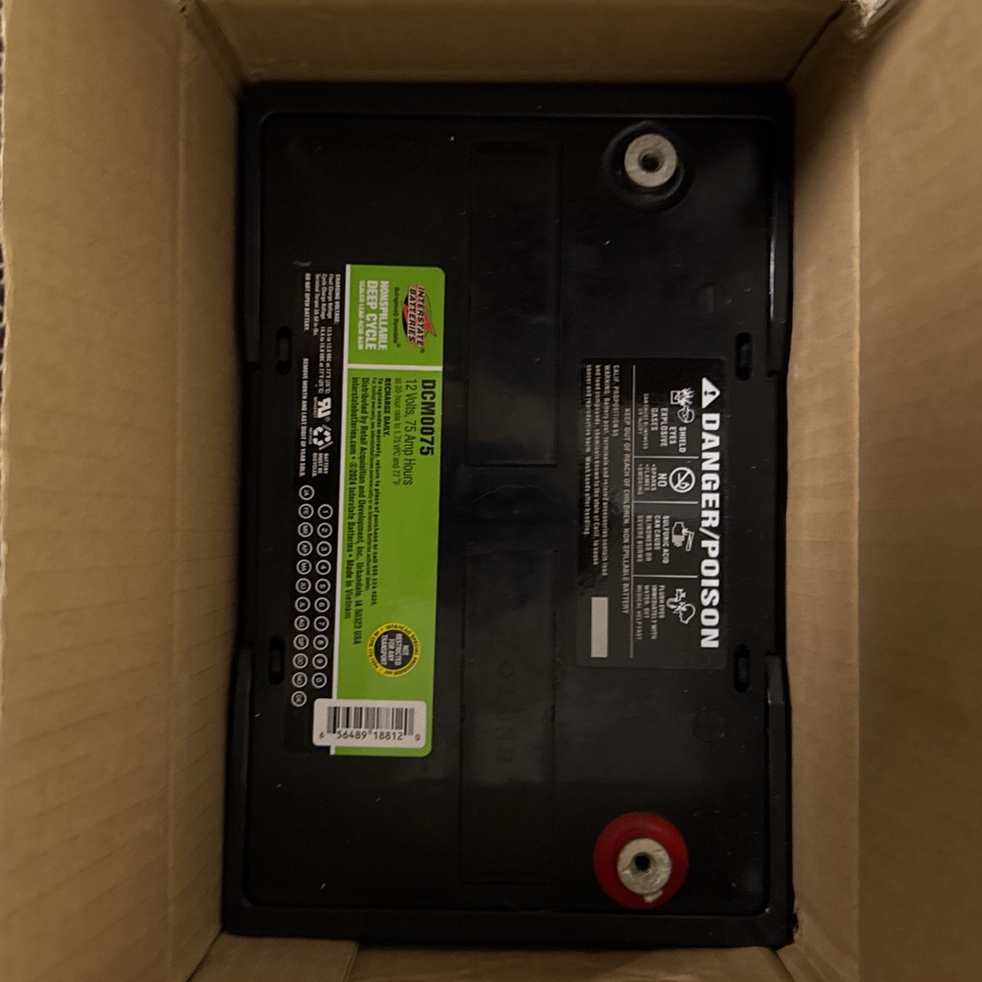 BRAND NEW Interstate Batteries Nonspillable Deep Cycle 12v 75amp Hour Sealed Lead Acid Agm