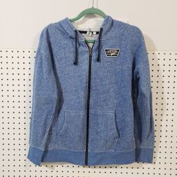 Vans Boys Blue Zip Up Hooded Jacket Size Medium