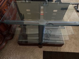 Heavy-Duty Glass & Metal Entertainment Center / TV Stand – Built Like a Tank
