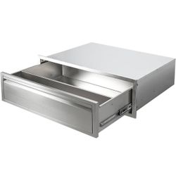 30"W x 10"H Outdoor Kitchen Drawers, Individual Flush Mount BBQ Drawers with Divider, Built-in Stainless Steel Island Drawer Brand New B533