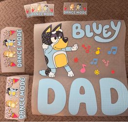 Bluey Theme Birthday DTFs & Gift Bag & Highchair/wall Banners & Streamers