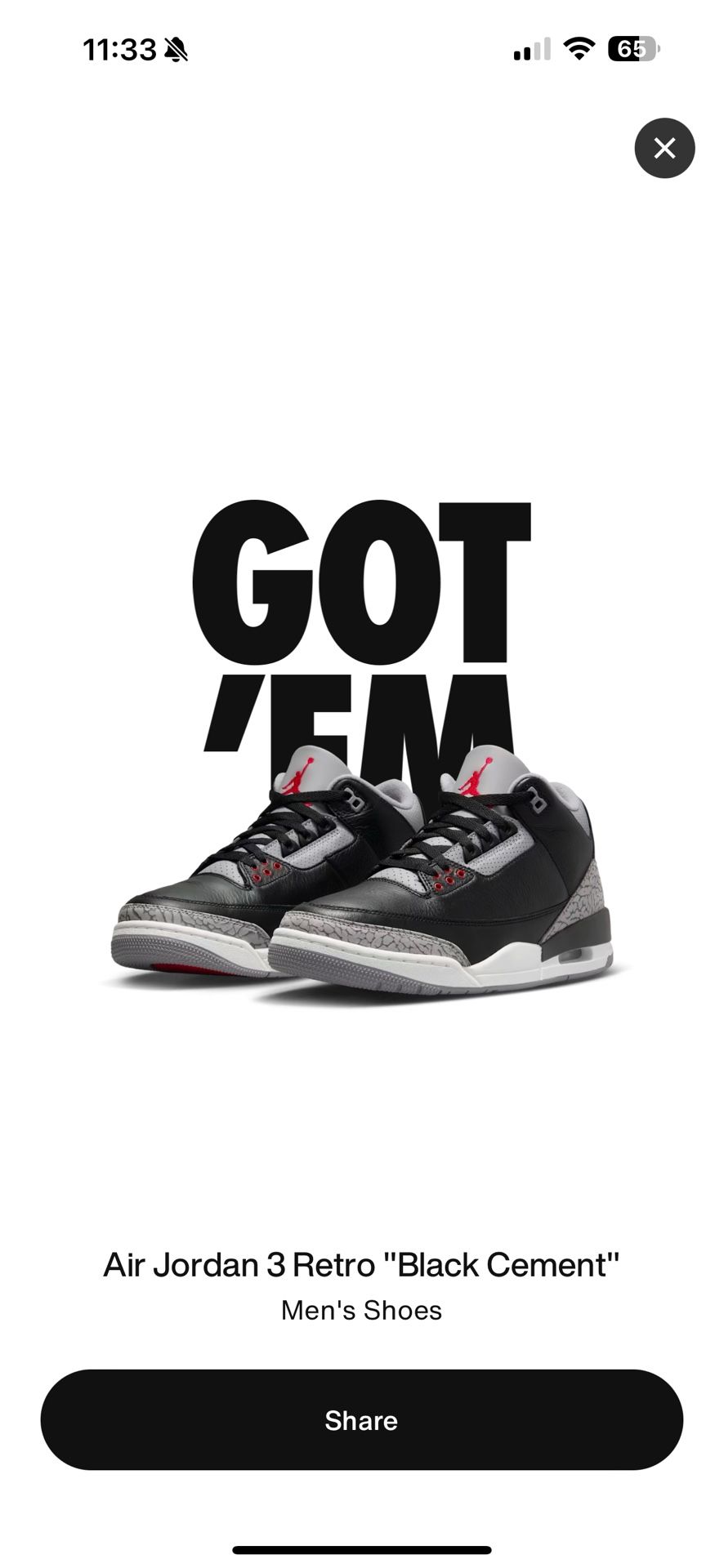 Air Jordan 3 Cement Size 11 2024 Release 