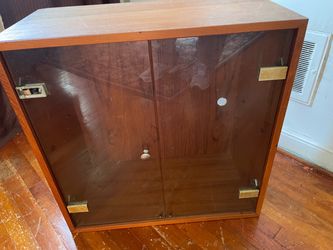 Wood Cabinet with Glass Doors