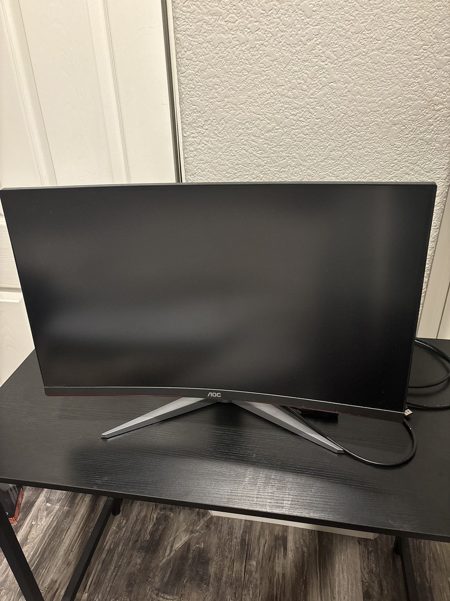 AOC - G2 Series C24G2 24" LED Curved FHD FreeSync Premium Monitor - Black/Red