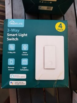 3 Way Smart Switch, Treatlife 2.4GHz White Smart Light Switch 4 Pack