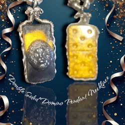 Handcrafted (ARTISAN) Double Sided Domino Pendant Necklaces