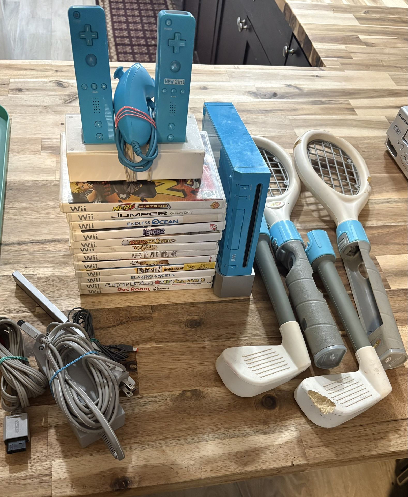 Wii with games and accessories
