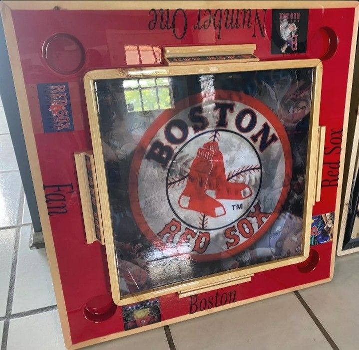 Domino Table Mesa de Dominos Boston Red Sox Baseball Handmade Wood