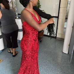 Custom Red Prom drezs