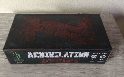 Annihilation: Zombies, a tabletop card and survival game published by Groks Games.