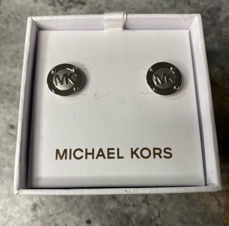 Michael Kors Silver “MK” Studs