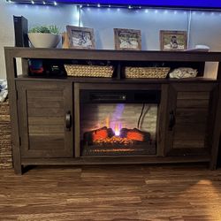 Wooden faux Fireplace Media Center