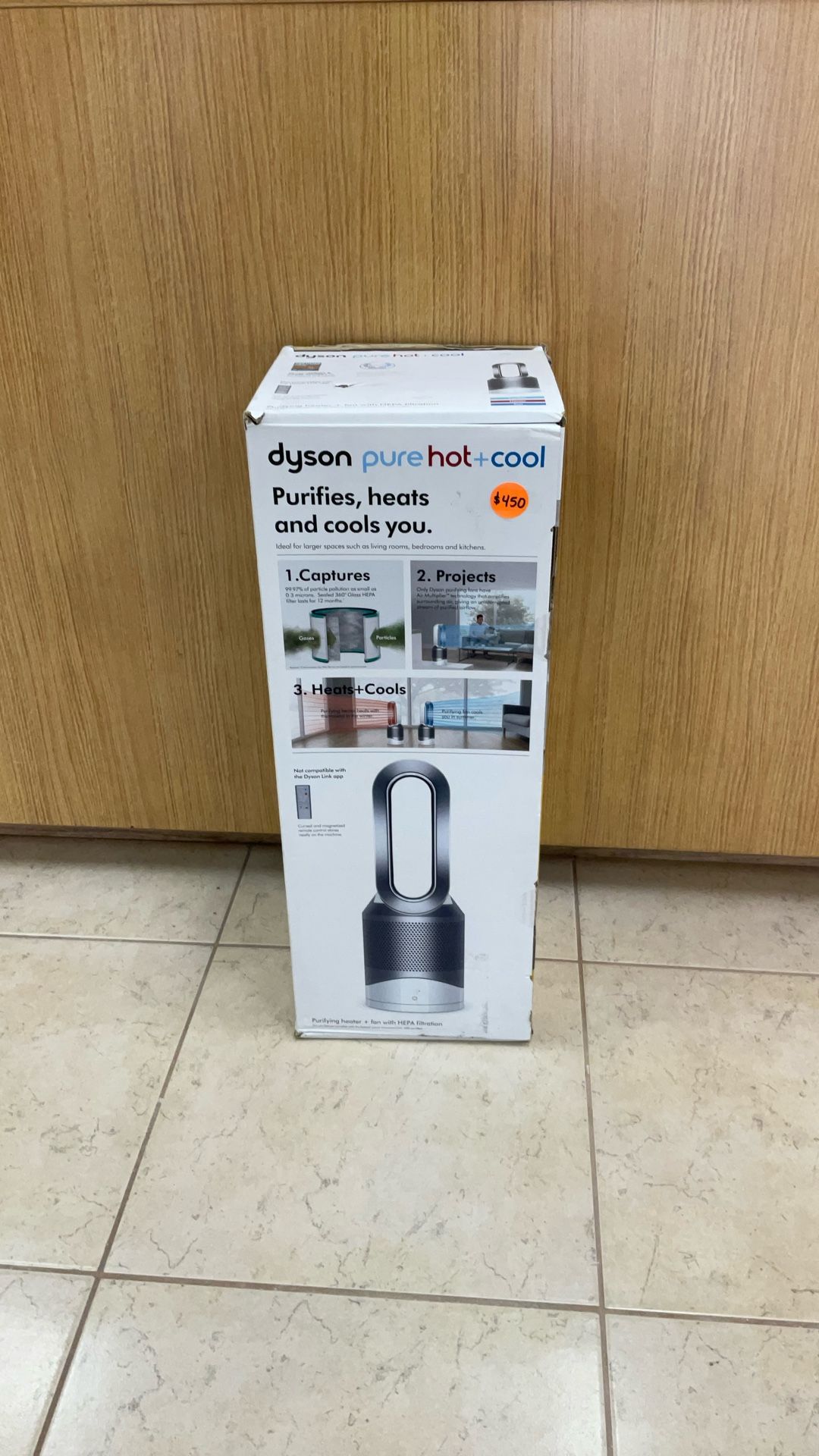 DYSON PURE HOT + COOL PURIFYING HEATER + FAN WITH HEPA FILTRATION.