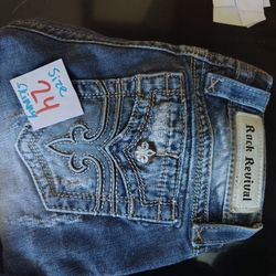 Size 24 Skinny Rock Revival Jeans 