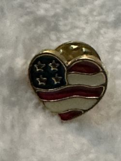 American Heart Flag Pin/ Brooch 