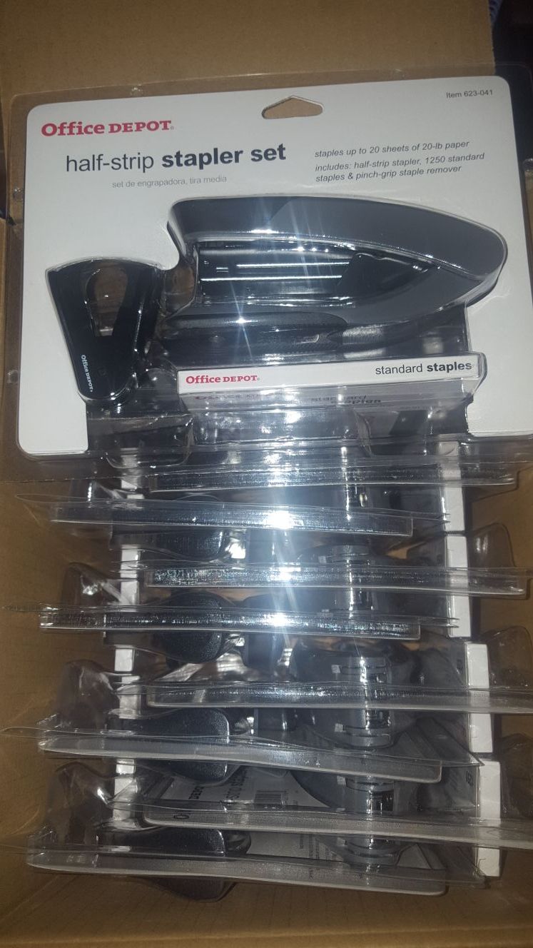 office depot half strip stapler set $5 each