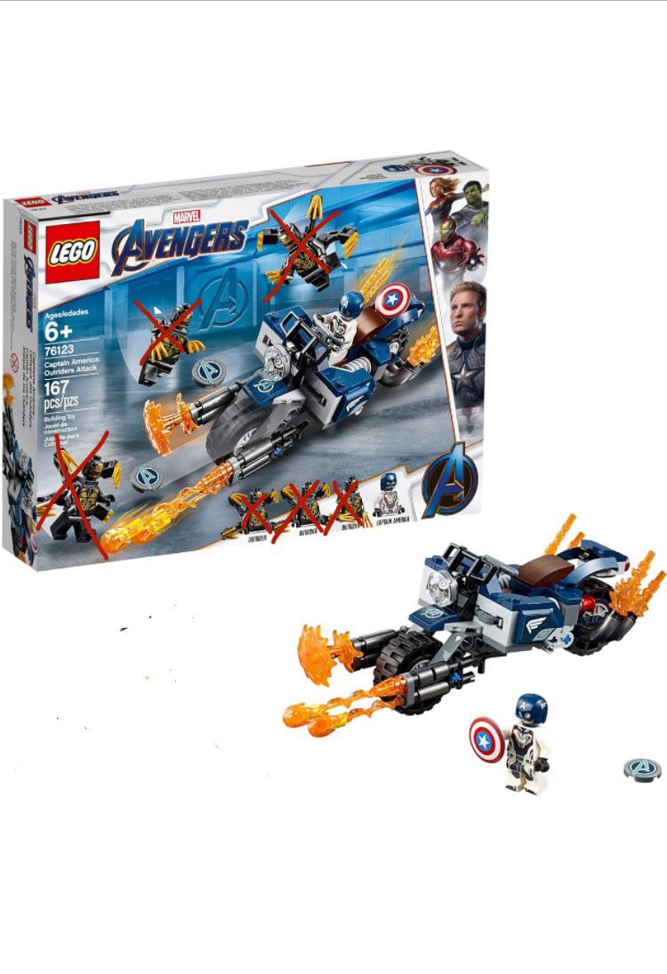 Lego Marvel Captain America Outrider Attack (76123)