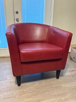 Red Faux Leather Chair