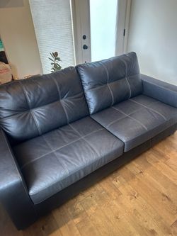 Black Leather Couch/ Coffee Table