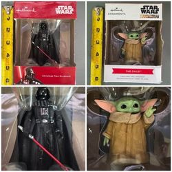 NEW Star Wars Ornaments Darth Vader Grogu Hallmark $5 each 