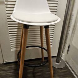 Comfortable Barstools High Stool Bar Stool Backrest Stool Dining Room Chair with Leather Padded Seat and Beech Legs Counter Stool 