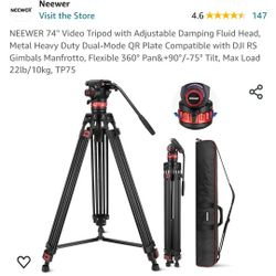 Neewer 74-inch Video Photo Tripod with Fluid Head