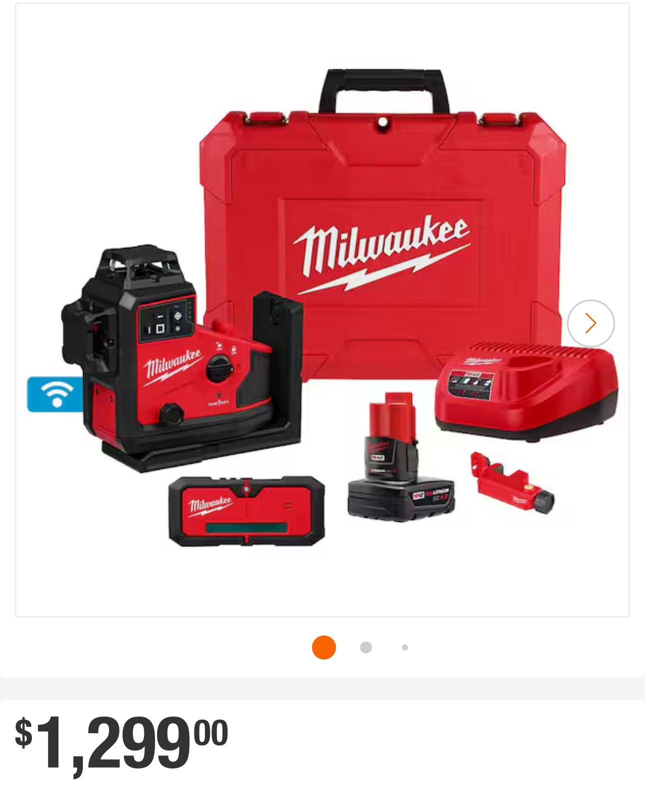 Milwaukee M12 12-Volt Lithium-Ion Cordless Green 250 ft. 3-Plane Laser Level Kit with Laser Detector