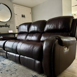 Genuine Leather Power Recliners Sofa Loveseat and Armchair Set 