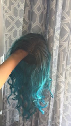 Blue wig