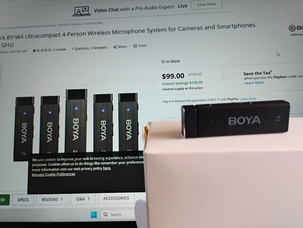 Boya Ultra Compact 2.4 MHz Mics, 2 Sets