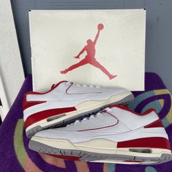 Nike Air Jordan 2/3 White Varsity Red Men's Size 11 Shoes used 