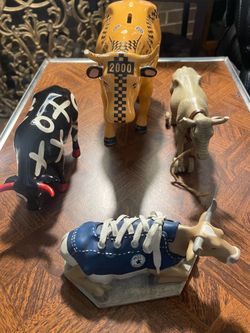 Mooshoe 🐄 Cow & 3 others included free have chips on horns piggy bank