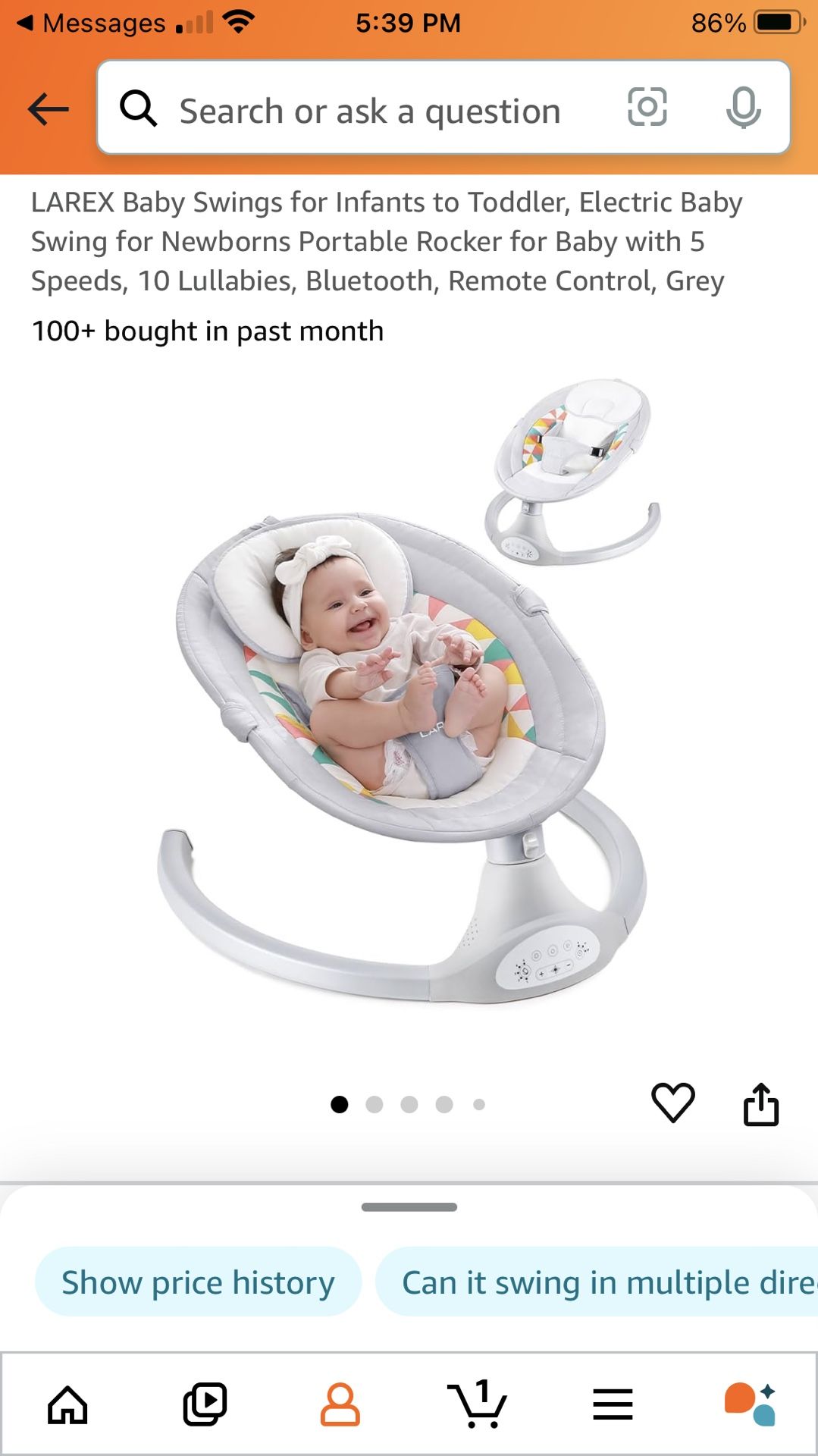 Larex Infant Swing $85