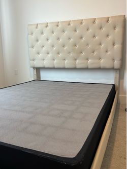 Queen bed frame with platform
