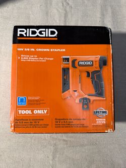 RIDGID 18V 3/8 In. Crown Stapler Tool Only