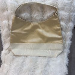 Cream And Satin Bag. See Pictures 