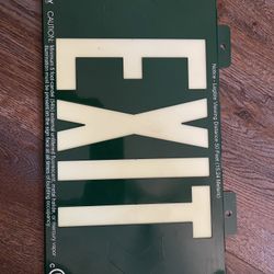 Brady Green Glow Exit Sign