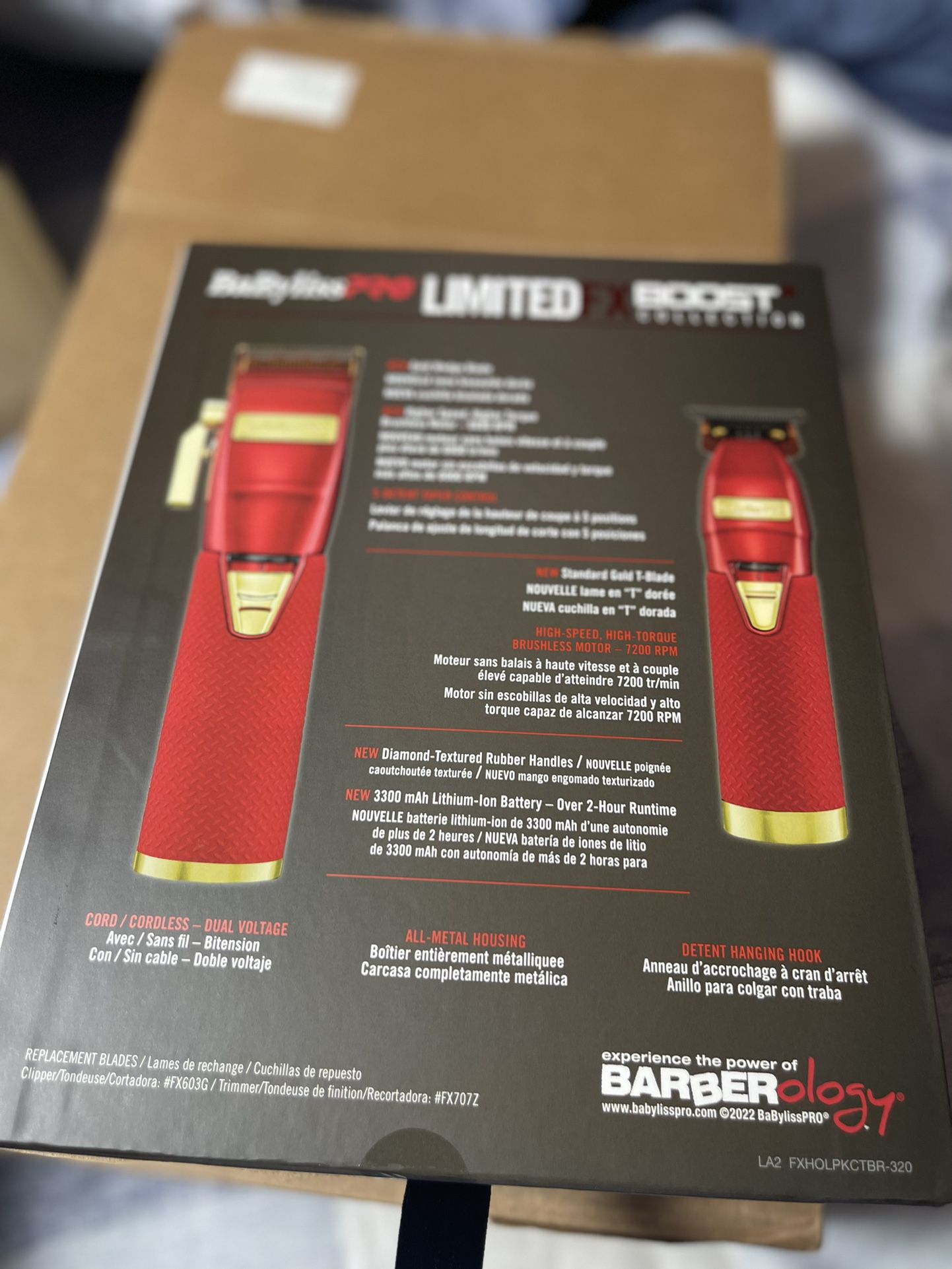BaByliss PRO Limited FX BOOST+ Red Clipper & Trimmer Combo