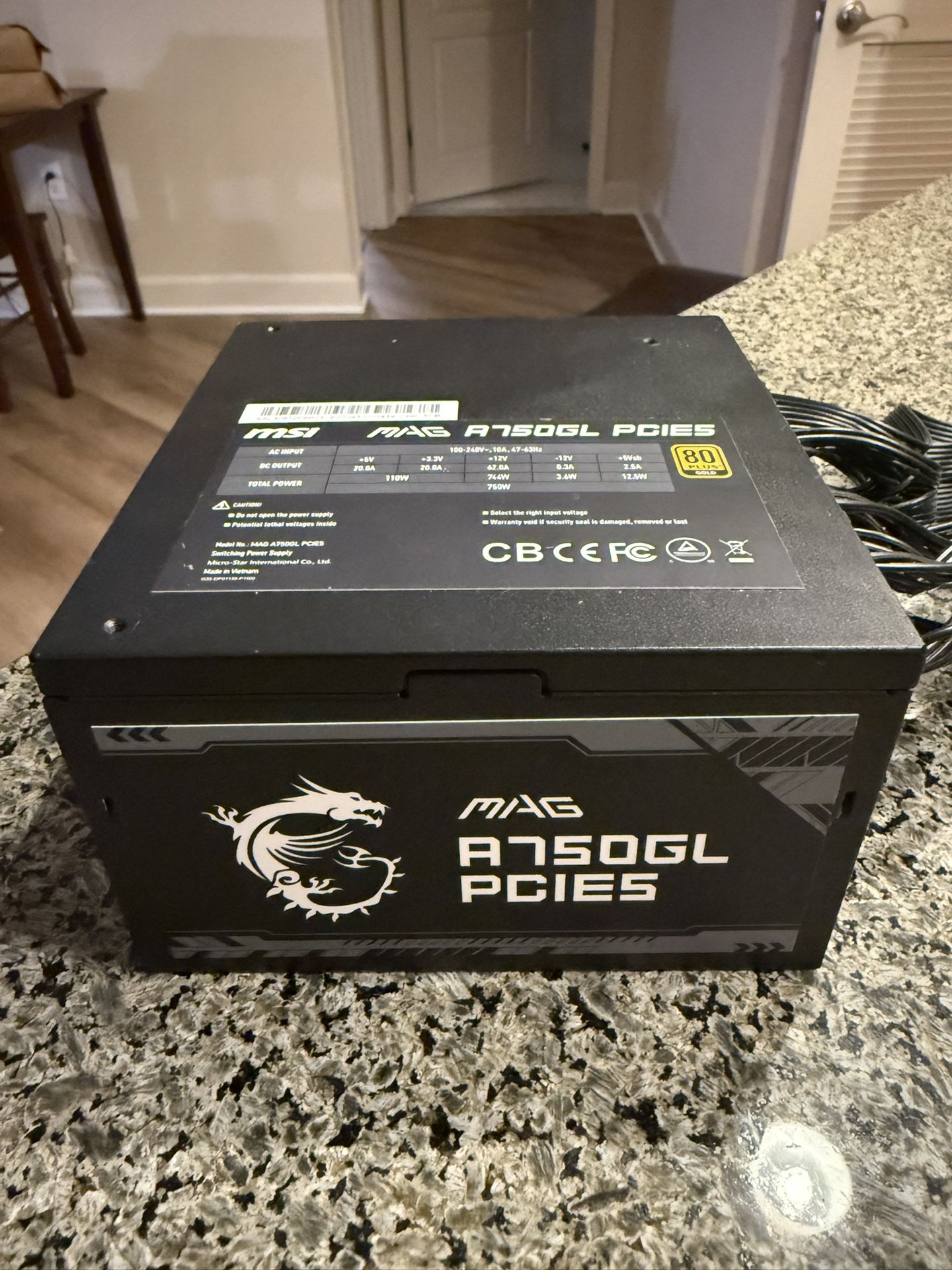 MSI Mag A750GL PCIE5 Power supply unit