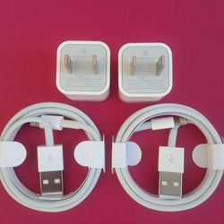 2 Brand New Original Apple IPhone Chargers