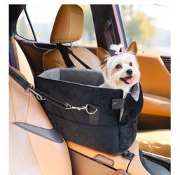 Zhupolly Center Console Dog Car Seats for Small Dogs Cats with Adjustable Safety Belt Multipurpose Pet Booster Seat for Car,Travel,Shopping,Camping wi