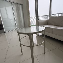 Round Glass/metal Side Table