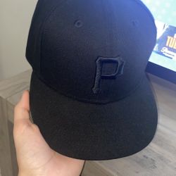 Black P Fitted Hat (size 7)