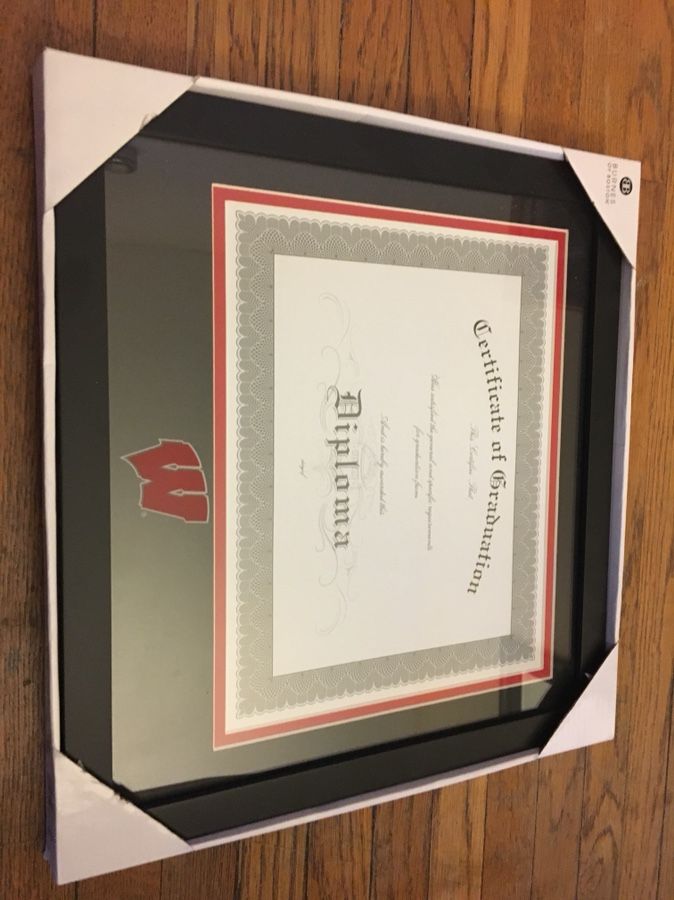 UW-Madison diploma frame