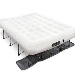 Ivation EZ-Bed (Queen) Air Mattress with Deflate Defender™ Technology Dual Auto Comfort Pump and Dual Layer Laminate Material - AirBed Frame & Rolling