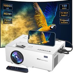 Mini Projector,720P Native Home Video Projector,1080P Supported Film Projector with HDMI VGA AV USB Port