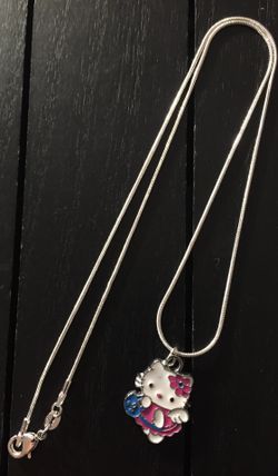 20” Silver Plated Necklace with Hello Kitty Pendant