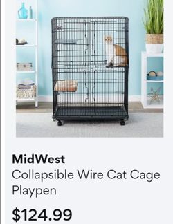 Cat Play Pen Catio Cage 3 Tier Collasible Portible Pet Bird