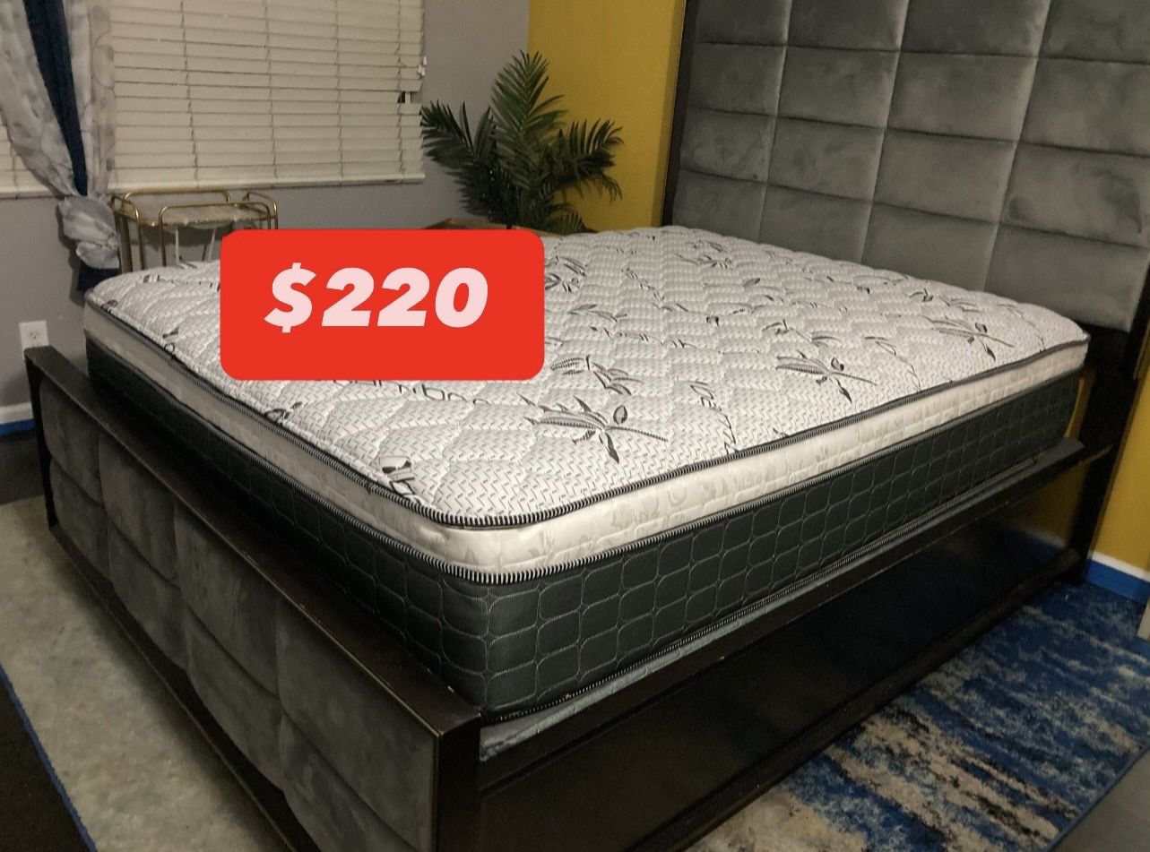 King Size Mattress Pillow Top Bamboo Brand New