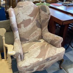 Wingback Chair Great Condition Beige & Brown